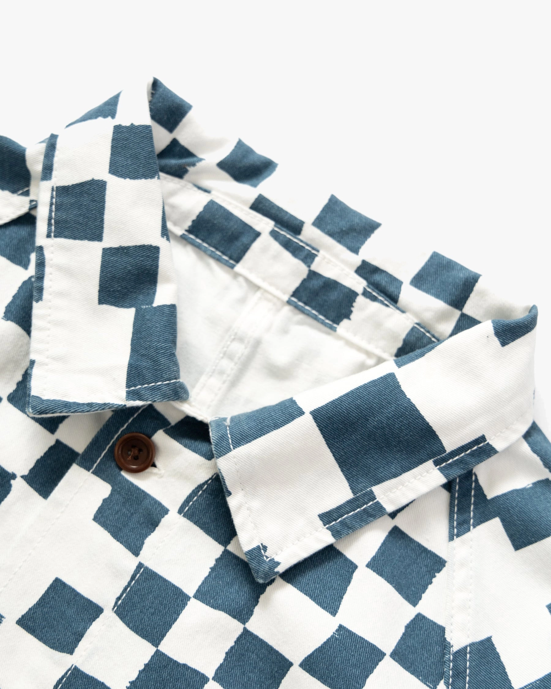 Service Works Drill Printed Front Of House Jacket - Teal Checker