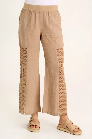 Tangent Linen/Crochet Wide Leg Pant