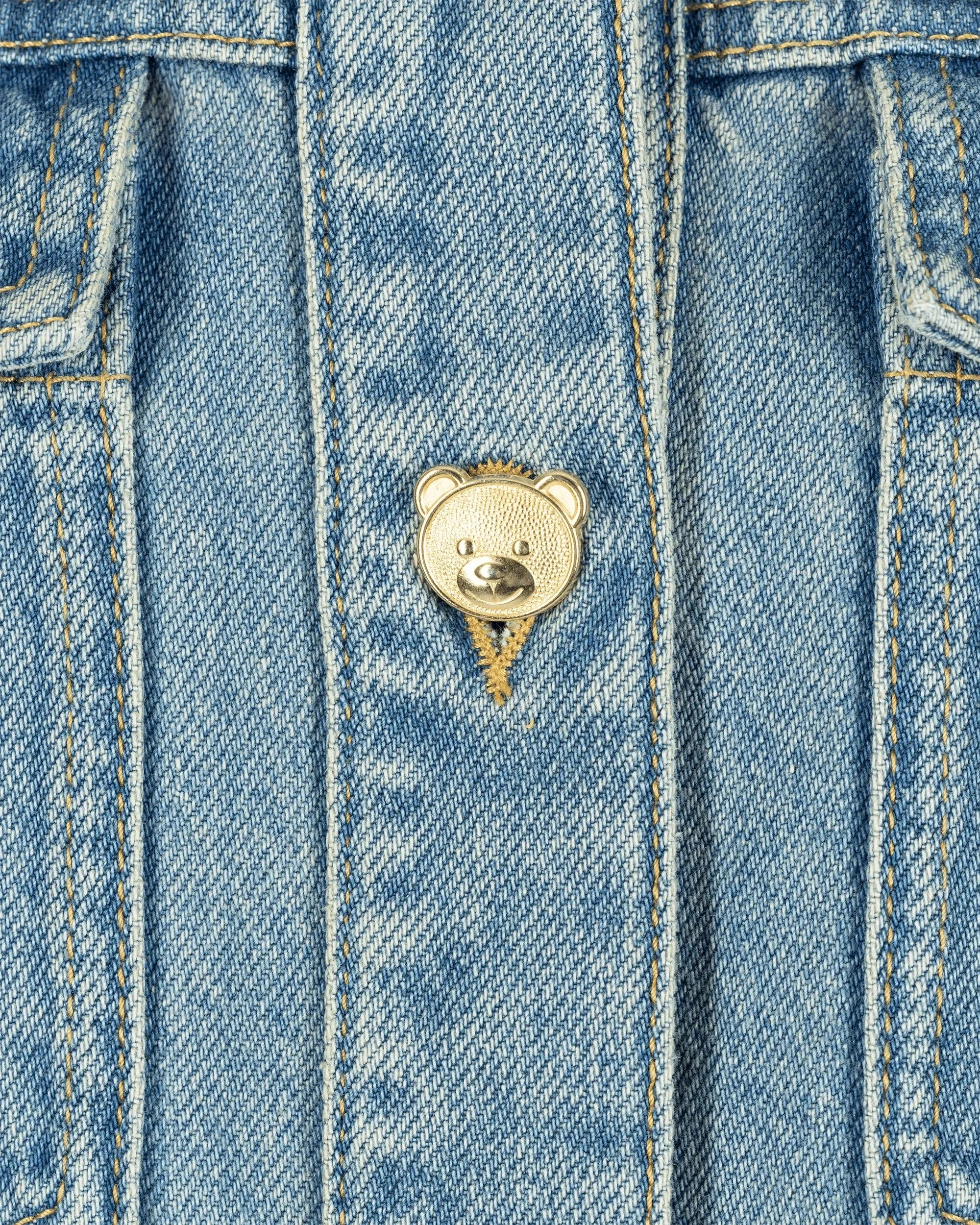 Teddy Buttons Blue Denim Shirt Dress