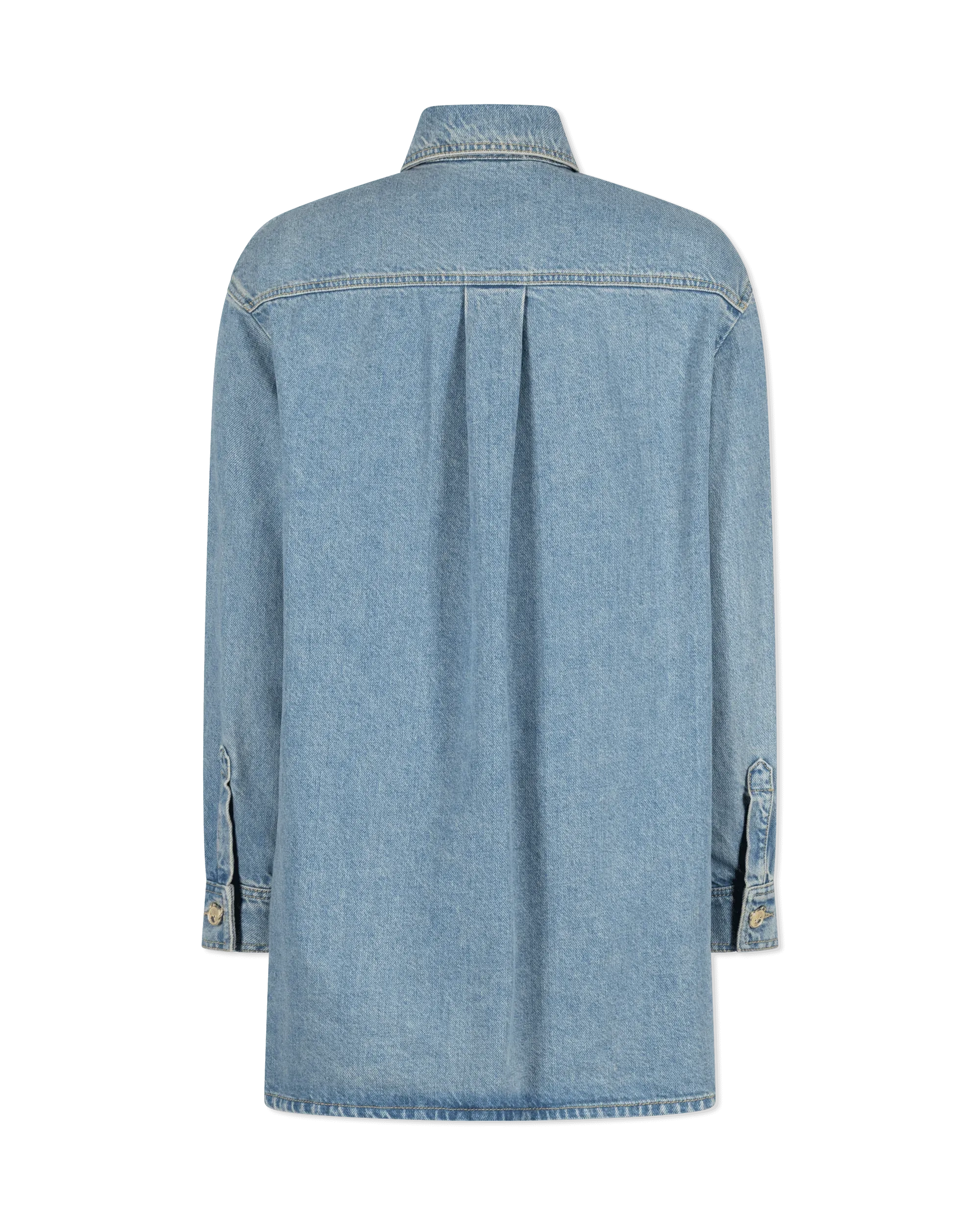 Teddy Buttons Blue Denim Shirt Dress
