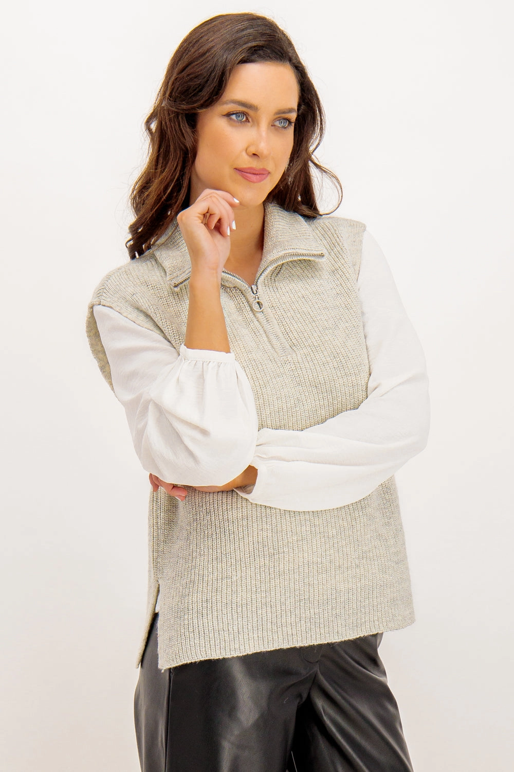 Tia Light Grey Vest