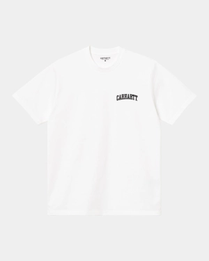 University Script T-Shirt | White / Black