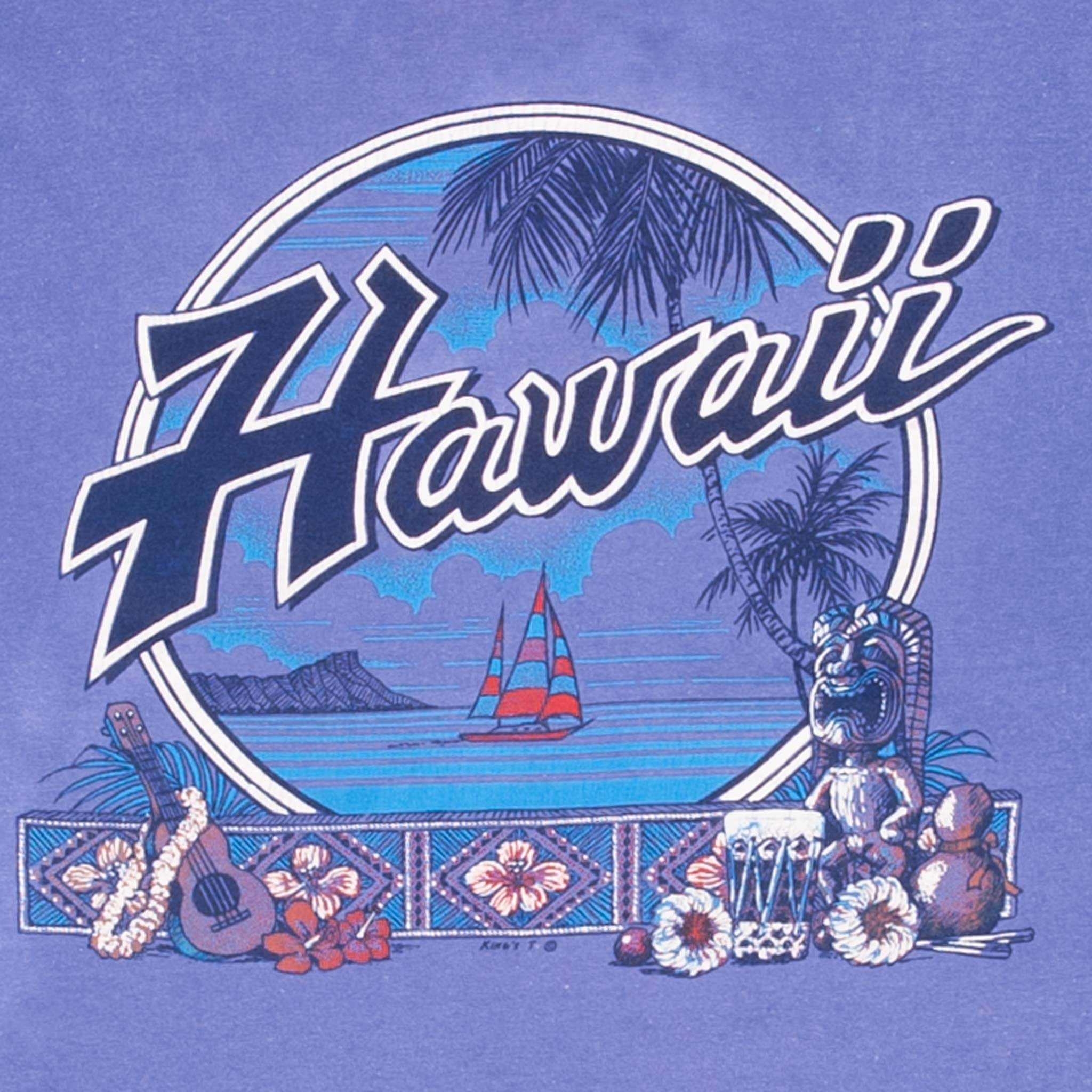 VINTAGE HAWAII GRAPHIC TEE SHIRT  1990S SIZE LARGE