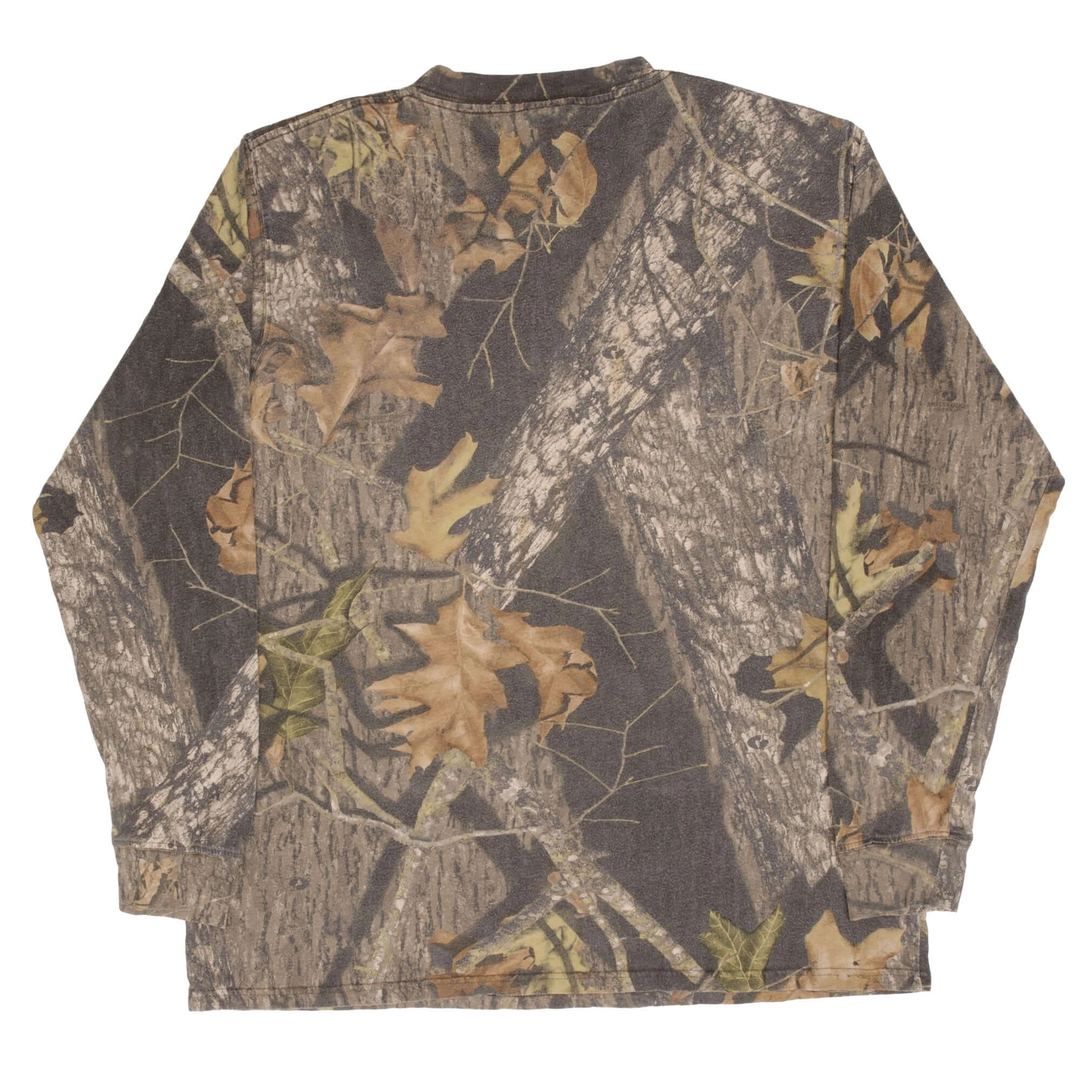 VINTAGE HUNTING MOSSY OAK BREAK UP CAMO LONG SLEEVE POCKET TEE SHIRT SIZE XL