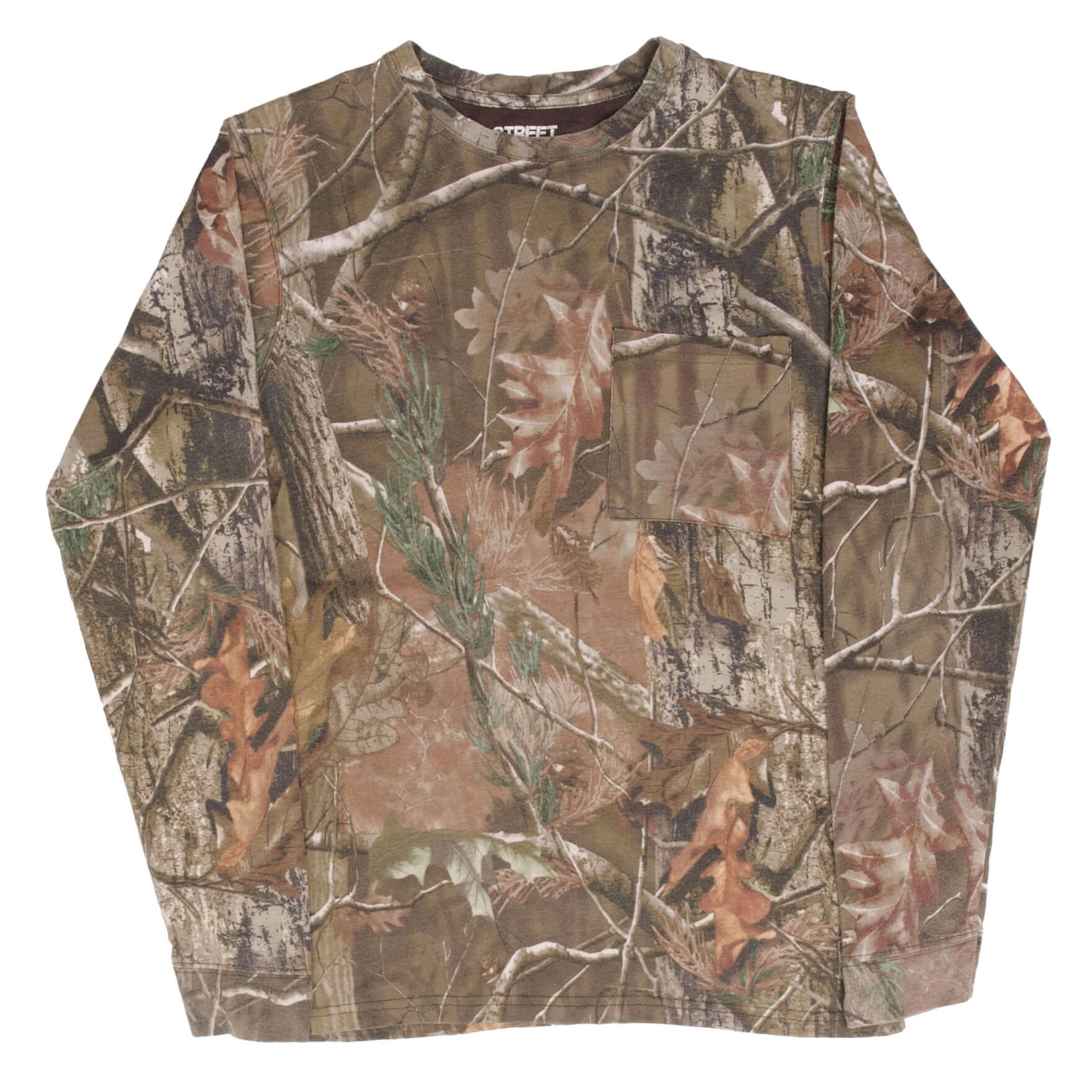 VINTAGE HUNTING STREET LEGAL CAMO LONG SLEEVE POCKET TEE SHIRT SIZE SMALL