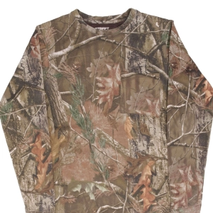 VINTAGE HUNTING STREET LEGAL CAMO LONG SLEEVE POCKET TEE SHIRT SIZE SMALL