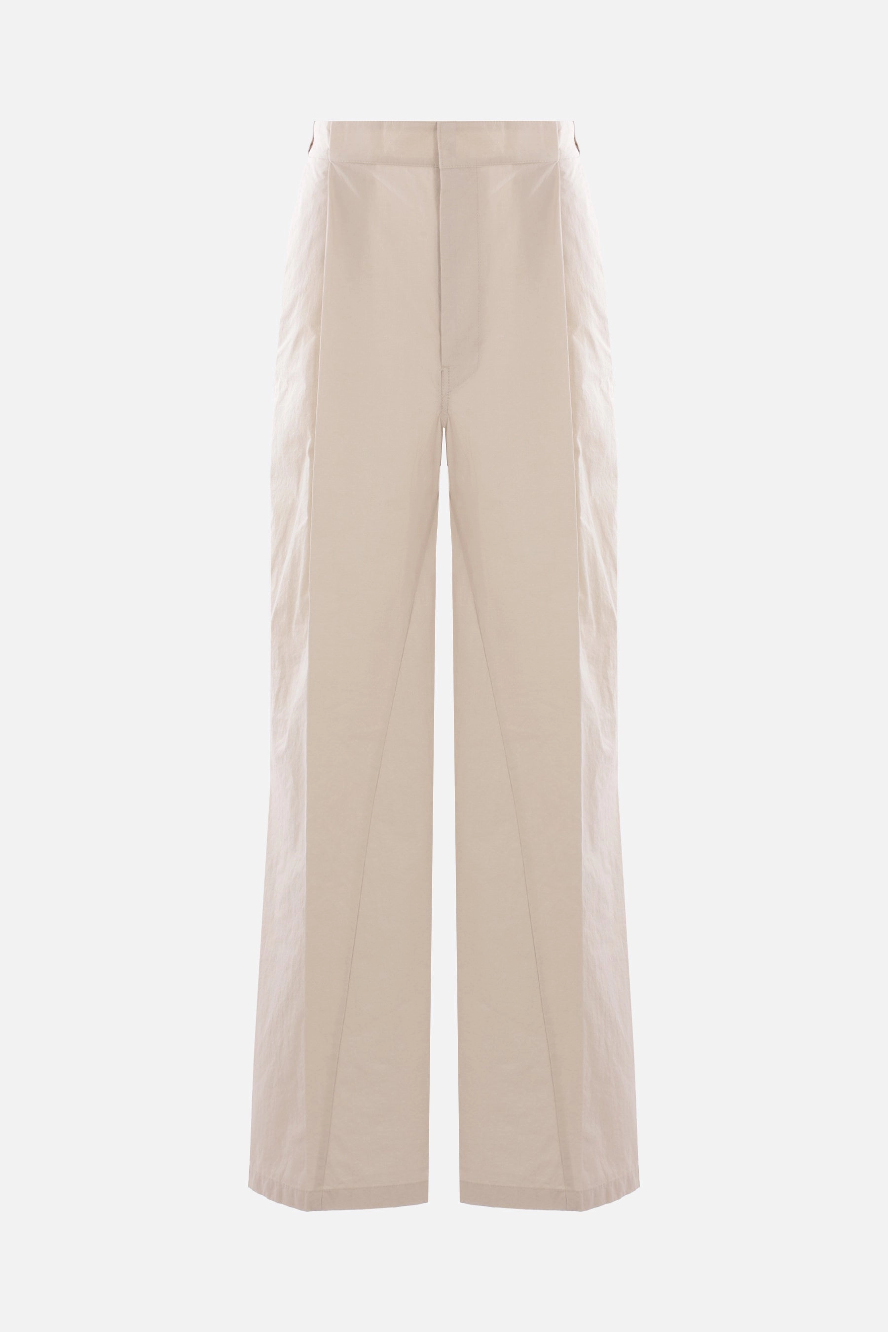 wide-leg trousers in cotton blend