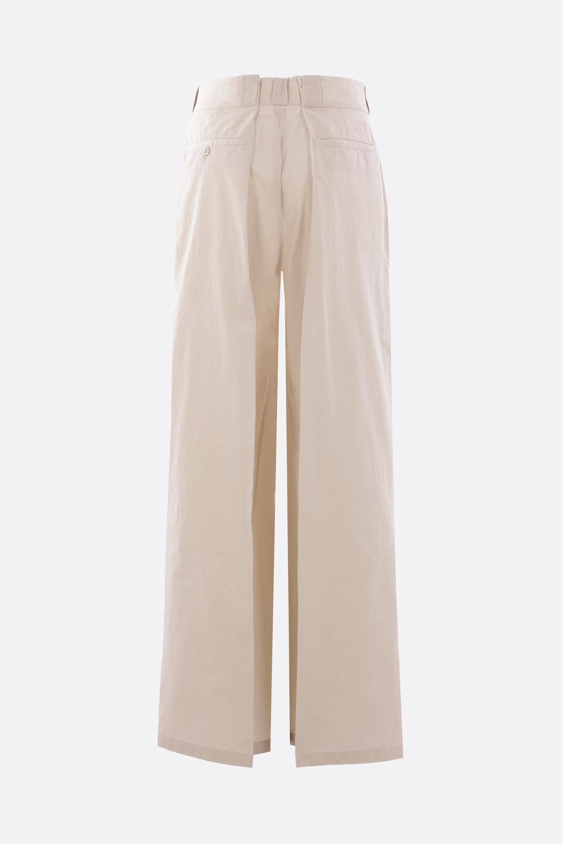 wide-leg trousers in cotton blend