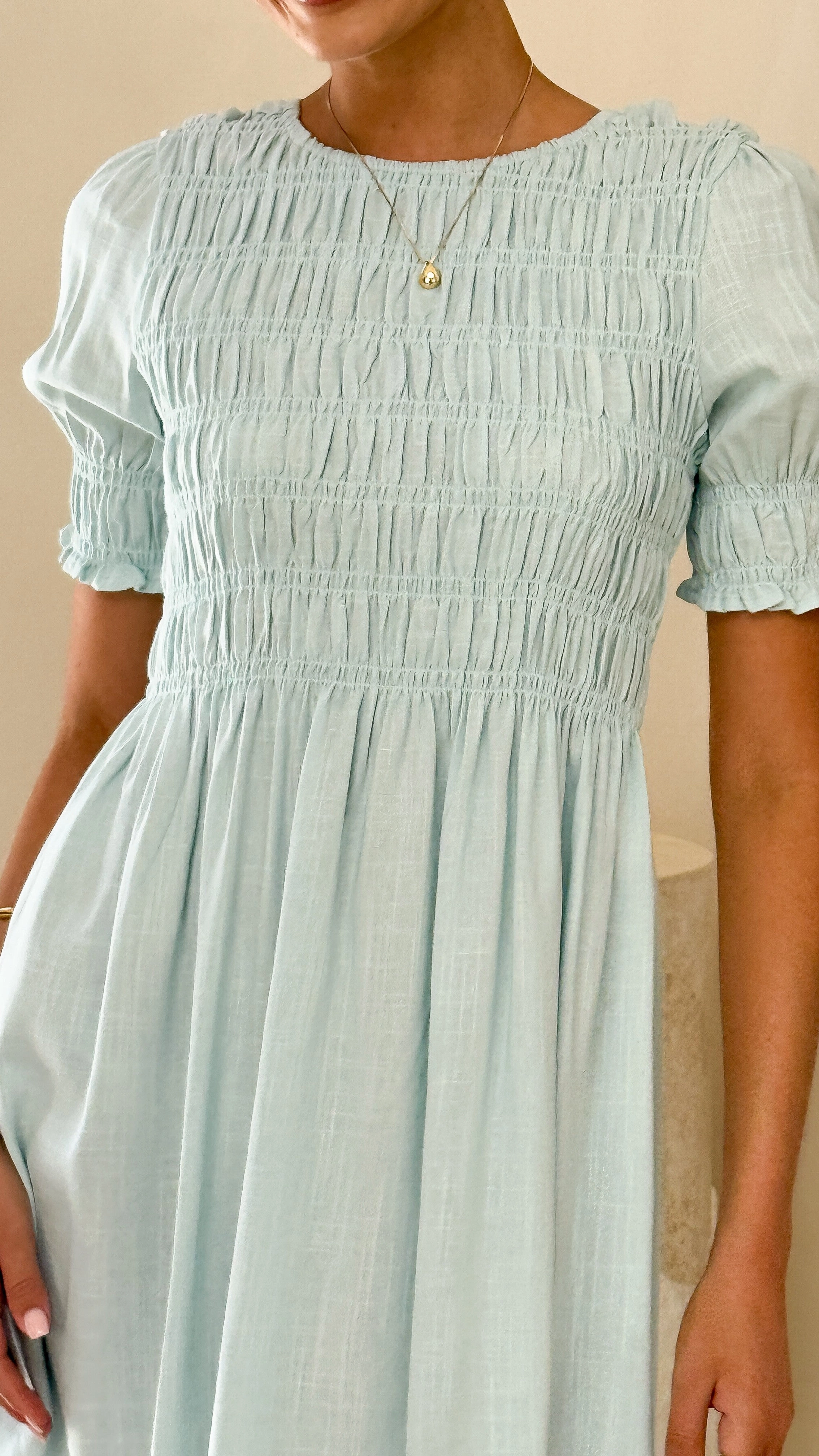 Yana Mini Dress - Light Blue