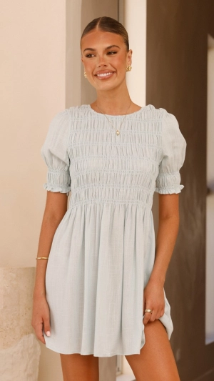 Yana Mini Dress - Light Blue