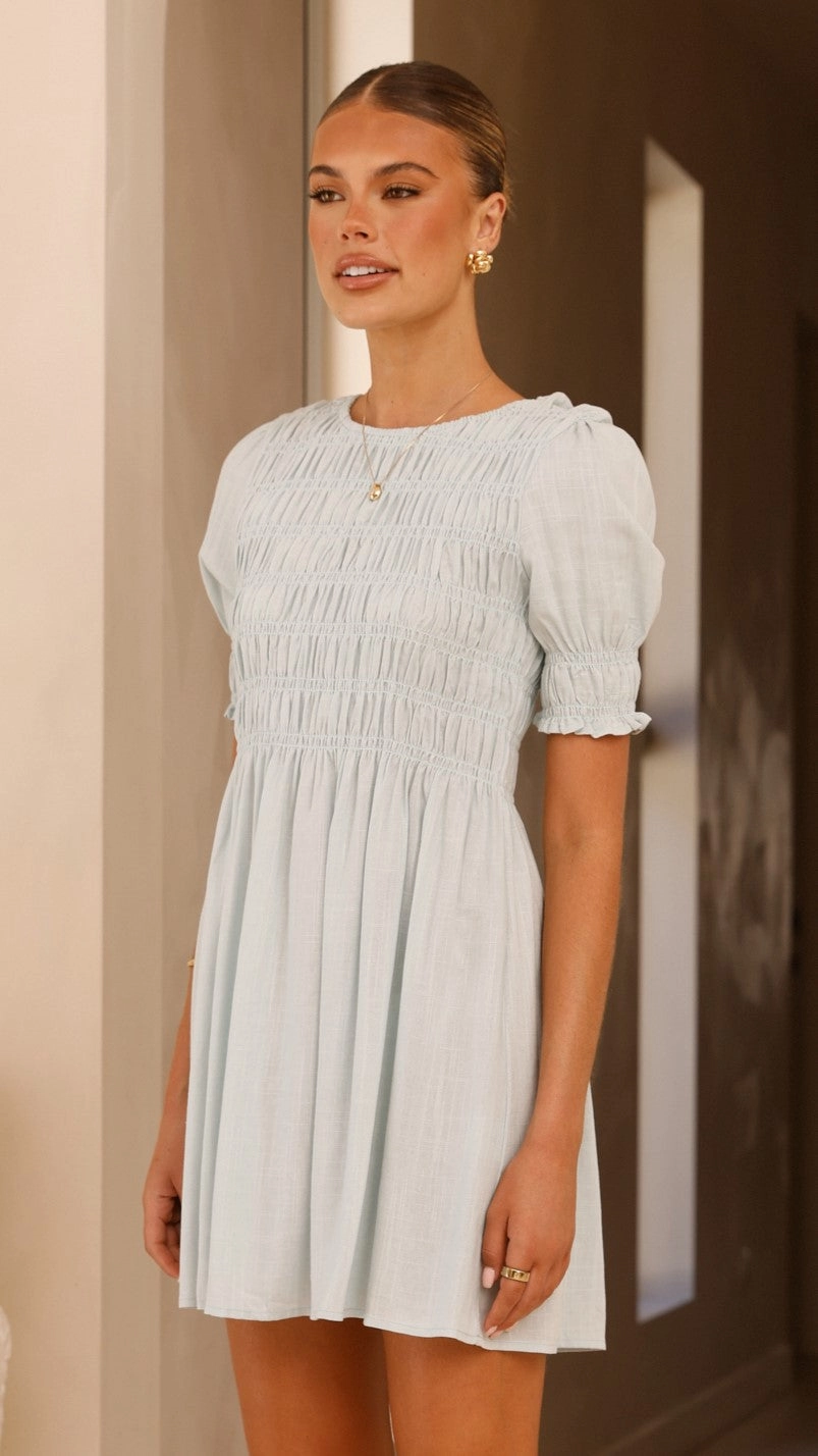 Yana Mini Dress - Light Blue