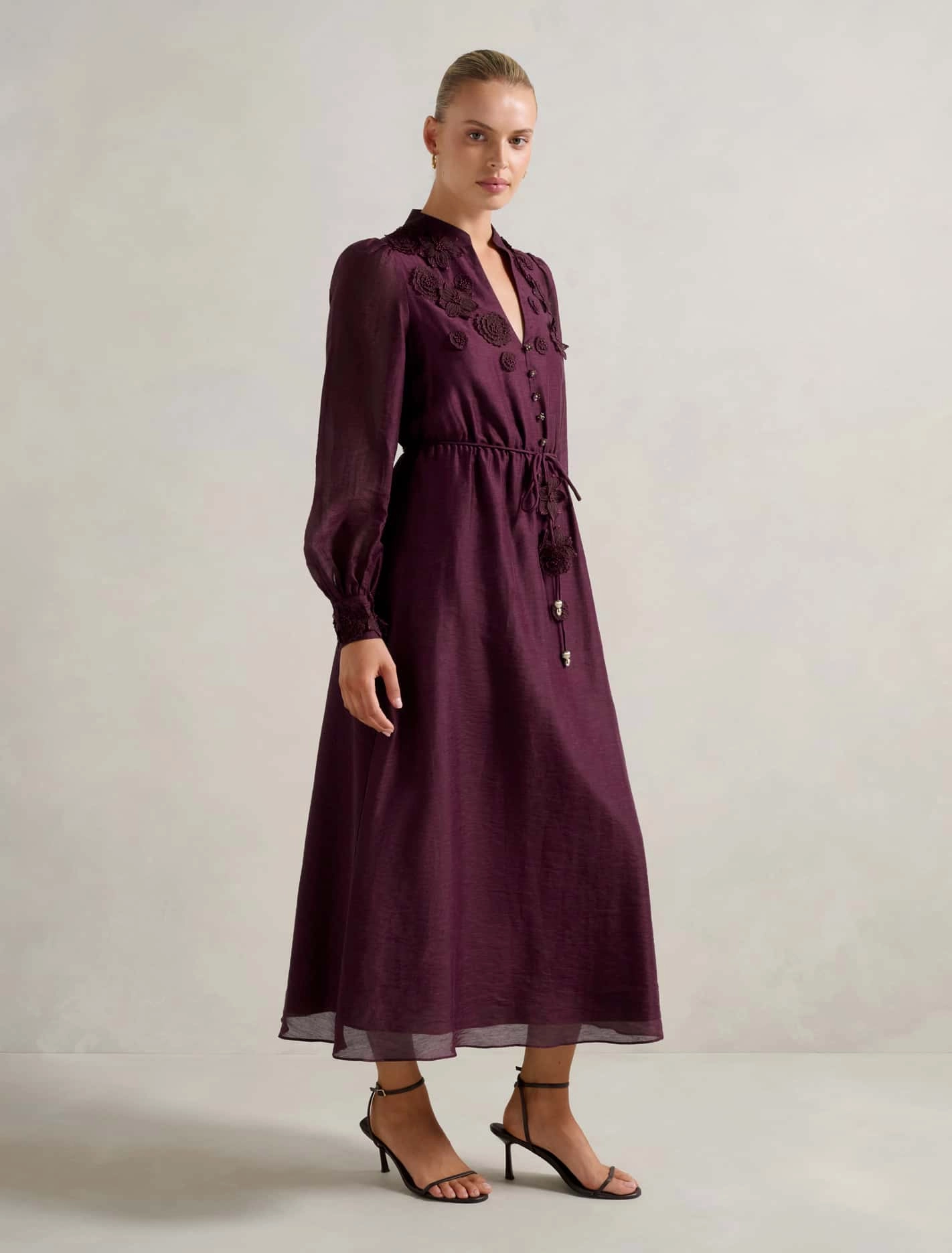 Yasmin Floral Applique Midi Dress