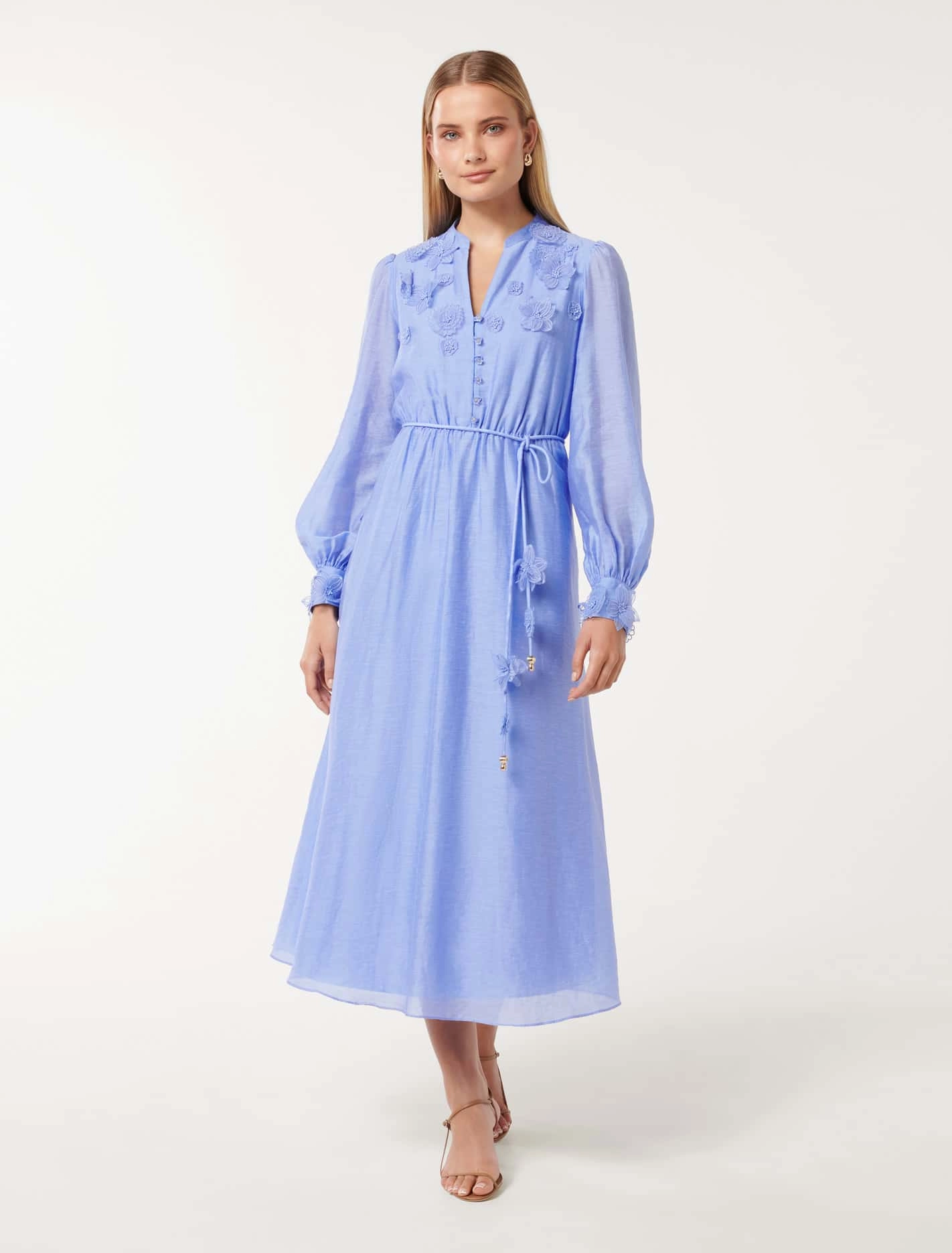 Yasmin Floral Applique Midi Dress