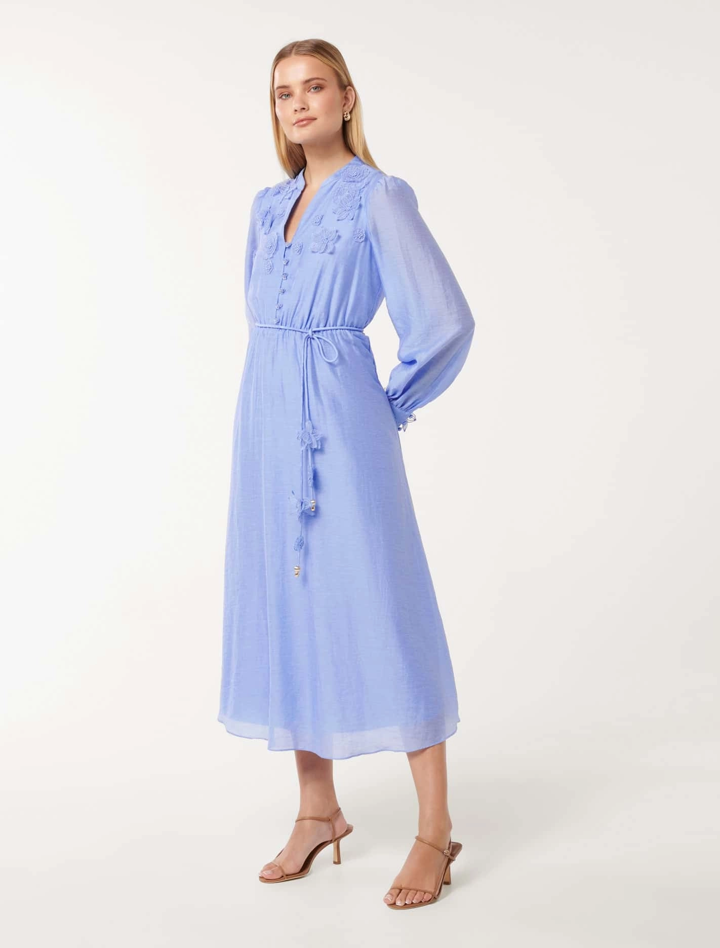 Yasmin Floral Applique Midi Dress