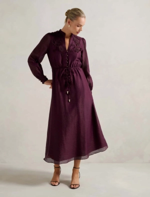 Yasmin Floral Applique Midi Dress